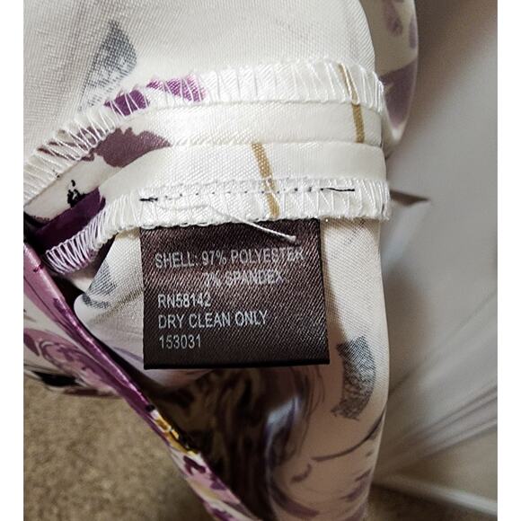 NEW LONDON STYLE NIGHTS Cap Sleeve V Neck Satin Purple Floral Midi Dress Size 12 - Picture 10 of 10